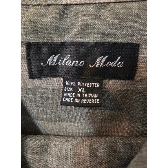 Mens Dress Shortsleeve Shirt Pants Set by Milano Moda Shirt XL Pants 38 Striped - Picture 2 of 11